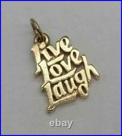 0.71 RETIRED James Avery 14k Yellow Gold Live Love Laugh Charm Uncut Ring