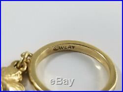 14K Gold James Avery DOGWOOD FLOWER DANGLE CHARM Ring Size 3 Retired