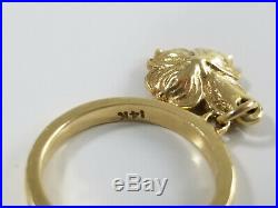 14K Gold James Avery DOGWOOD FLOWER DANGLE CHARM Ring Size 3 Retired