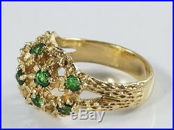 14K Gold James Avery EMERALD MARGARITA FLOWER DOME Ring Size 3 1/2 Retired