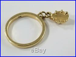 14K Gold James Avery LADYBUG DANGLE CHARM Ring Size 3 1/2 Retired