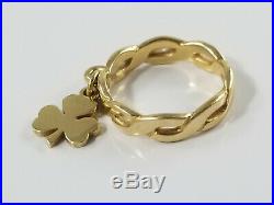 14K Gold James Avery SHAMROCK DANGLE CHARM Ring Size 3 1/2 Retired