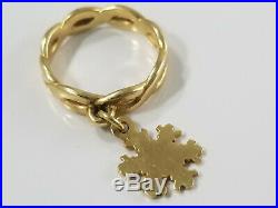 14K Gold James Avery SNOWFLAKE DANGLE CHARM Ring Size 3 1/2 Retired