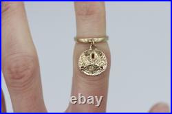 14K Yellow Gold James Avery Sand Dollar Charm Ring Size 2.75