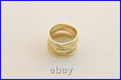 14K Yellow Gold James Avery Stacked Hammered Ring Size 6.5 Five Band Design 8.4g