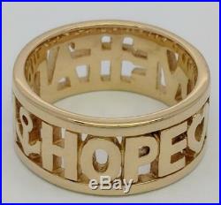 14k Yellow Gold James Avery Love Faith Hope Ring Size 9