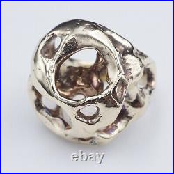 14k gold James Avery RARE one of a kind brutalist molten ring