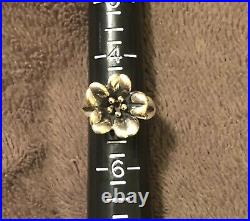 2 James Avery April Flower Ring SIZE 5 & 5 1/2 18k Sterling Silver, RETIRED
