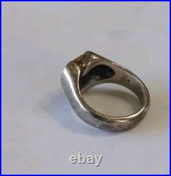 A33 James Avery Retired Gold and Silver Heart With Cross Ring Size 5