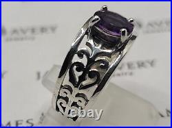 Authentic James Avery ADOREE RING AMETHYST Sz-9.5, Silver DB-79, RG-684-AME $240
