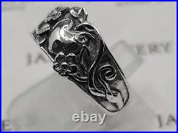 Authentic James Avery HEART FLOWER VINE RING Sz-7, Silver DB-73, RETIRED $249