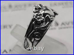 Authentic James Avery HEART FLOWER VINE RING Sz-7, Silver DB-73, RETIRED $249