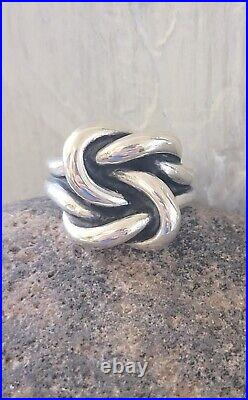 BEAUTIFUL James Avery Size 6.5 BOLD HEAVY Knot Ring with JA Box/Pouch