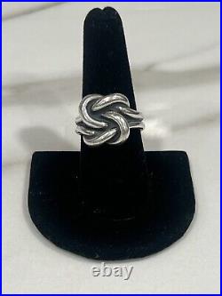 BEAUTIFUL James Avery Size 8.5 BOLD HEAVY Knot Ring with JA Box Sterling Silver