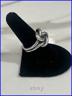 BEAUTIFUL James Avery Size 8.5 BOLD HEAVY Knot Ring with JA Box Sterling Silver