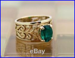 Beautiful! JAMES AVERY Adoree Emerald ring 14k Yellow Gold SZ 7
