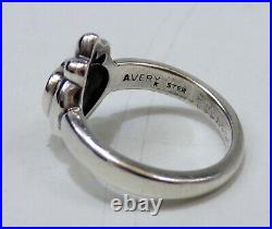 Beautiful James Avery Sterling Silver With Crowned Garnet Heart Ring Sz 5.25