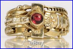 Designer Signed James Avery Sterling Silver Martin Luther Crucifix Ruby Ring