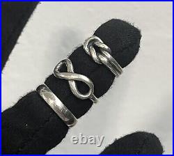 Elegant Sterling James Avery Ring Lot Size 7 4.75 Fancy Bow Knot Plain Band 925