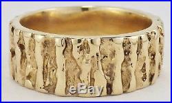 Estate James Avery 14K Yellow Gold Mens Textured Band Ring Size 9 1/2