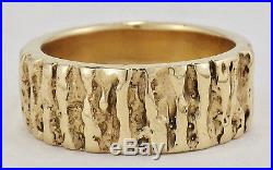 Estate James Avery 14K Yellow Gold Mens Textured Band Ring Size 9 1/2