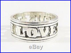 Estate James Avery Sterling Silver I Love Jesus Cross Cutout Band Ring Size 7