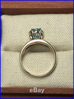 Extremely Rare, James Avery Star of Texas Blue Topaz 14k gold Ring, Sz 7