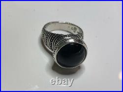 GORGEOUS James Avery Retired Black Onyx Gemstone Ring Sterling Silver Size 5.0