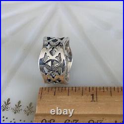 Gorgeous James Avery Retired Square Openwork Ring Sterling Silver Sz 9