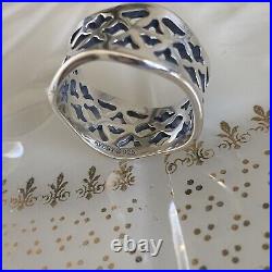 Gorgeous James Avery Retired Square Openwork Ring Sterling Silver Sz 9
