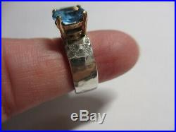 Gorgeous James Avery Sterling & 14k Blue Topaz Julietta Ring-size 5-no Res