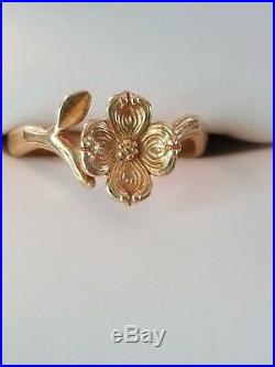 Gorgeous Retired JAMES AVERY Rose / Dogwood Ring 14KT Yellow Gold Size 7