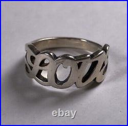 Hard to Find James Avery LOVE Script Ring, Size 8, Sterling Silver