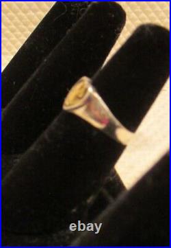 JAMES AVERY 14K &. 925 Sterling Heart and Dove Ring Sz 6.25 VINTAGE & BEAUTIFUL