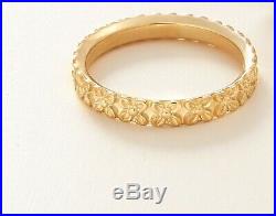 JAMES AVERY 14K GOLD CARVED FLORAL FLOWER BAND RING SIZE 5 NEW with BOX, POUCH