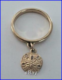 JAMES AVERY 14K GOLD Dangle Ring with SAND DOLLAR Charm Sz 5