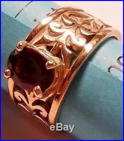 JAMES AVERY 14K Gold Adoree Garnet Ring Size 5.75 R6846 Scrolls