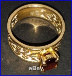 JAMES AVERY 14K Gold Adoree Garnet Ring Size 5.75 R6846 Scrolls