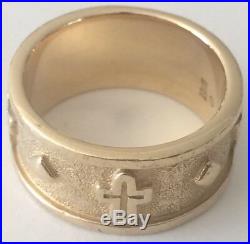 JAMES AVERY 14K Gold CROSS & DIAMOND Band Ring Size 10.5 RARE & RETIRED