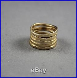 JAMES AVERY 14K Gold Stacked Hammered Ring Size 5