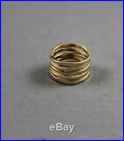 JAMES AVERY 14K Gold Stacked Hammered Ring Size 5