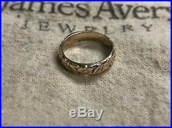 JAMES AVERY 14K Yellow Gold Flower Floral Band, Narrow / Petite Ring (Size 3.5)