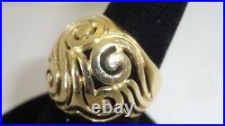 JAMES AVERY 14K Yellow Gold HUGE Dome Open Work Ring Size 9