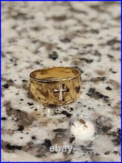 JAMES AVERY 14K Yellow Gold Open Cross Crosslet Graduated Ring Size 3