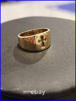 JAMES AVERY 14K Yellow Gold Open Cross Crosslet Graduated Ring Size 3