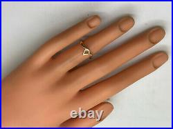 JAMES AVERY 14k. 585 Script Initial Letter Cursive S Smooth Shiny Ring Size 4.5