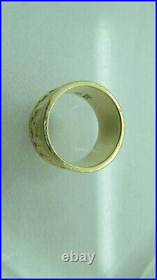 JAMES AVERY 14k GOLD JEWISH Song Of Solomon DESIGN CIGAR BAND RING Size 4.5