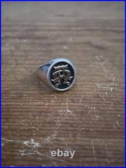 JAMES AVERY 925 STERLING SILVER & 14K GOLD Alpha and Omega Ring Size 8