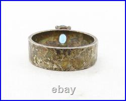 JAMES AVERY 925 Silver Vintage Blue Topaz Hammered Band Ring Sz 10 RG12517