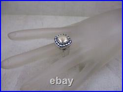 JAMES AVERY 925 Sterling Silver 14K Yellow Gold Square Beaded Ring Size 8 41